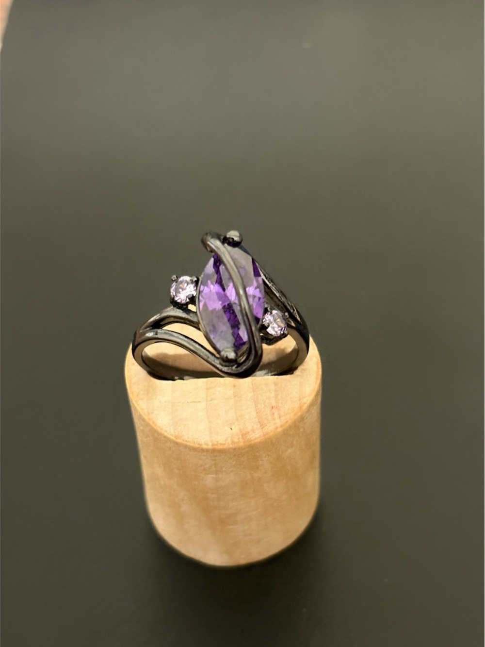 Elegant Purple Marquise Crystal Ring - Women's Jewelry